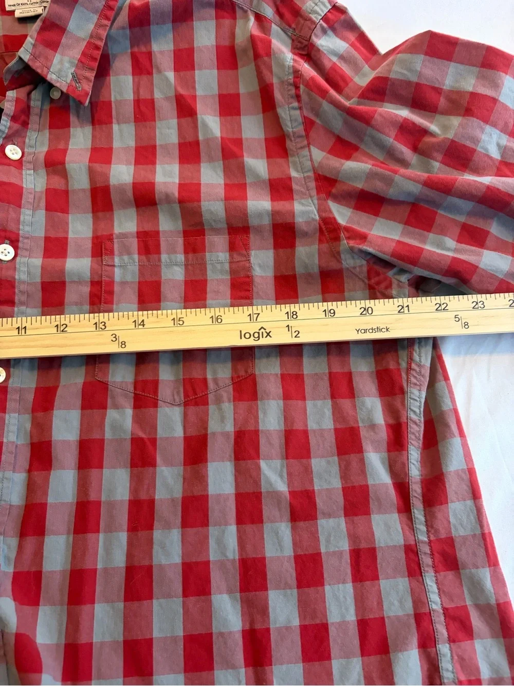 J.Crew Red & Gray Checkered Long Sleeve Shirt Size XL 100% Cotton Size XL
